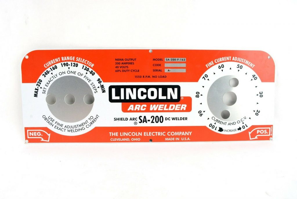 Lincoln Electric NAME PLATE, SA200 REDFACE (BW116) Weld Cheap